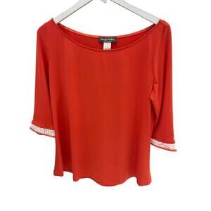 NEW DESIGN TODAY'S women's soft knit blouse in orange